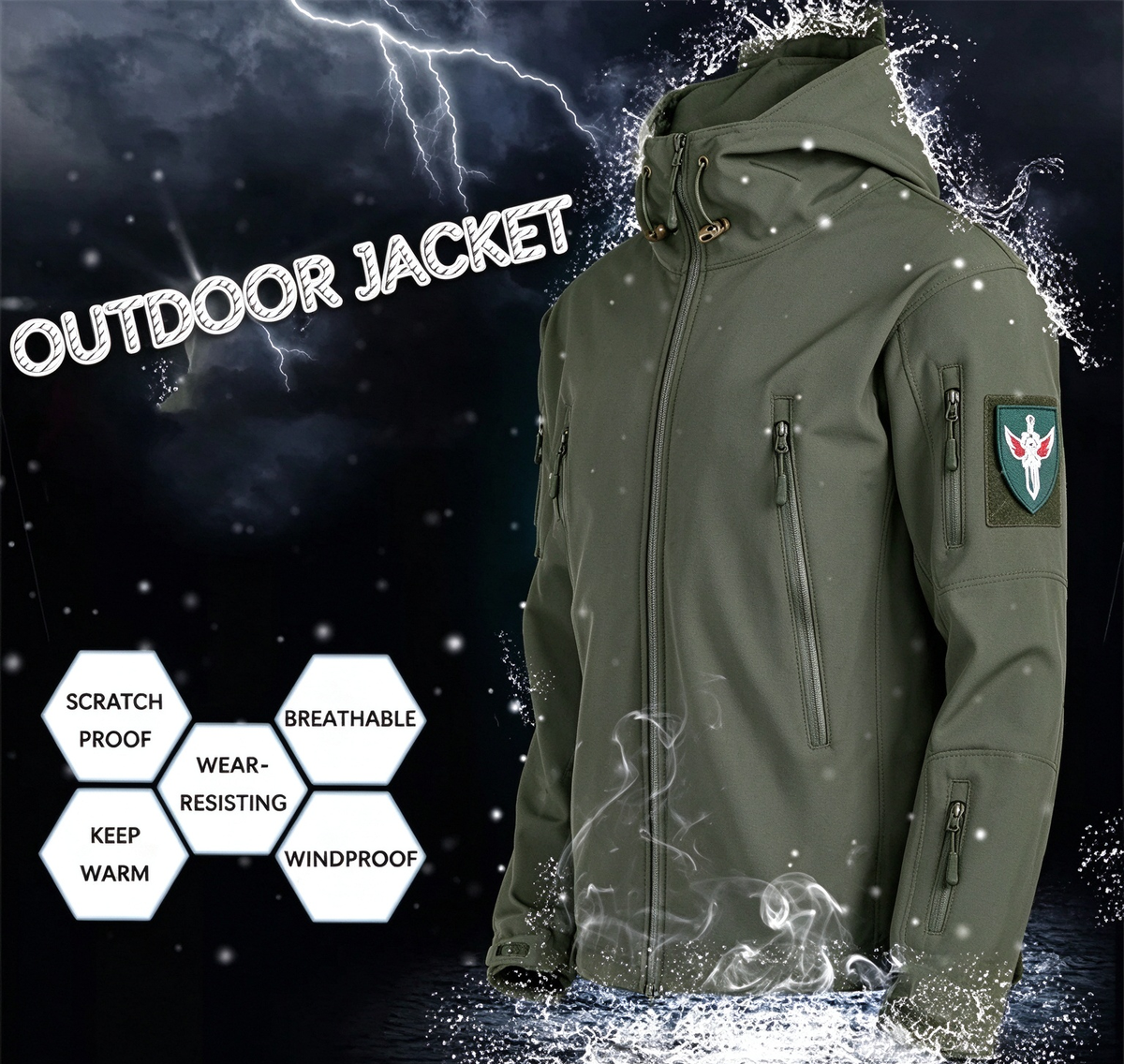 Tactical Softshell Fleece Lined Outdoor Jacket