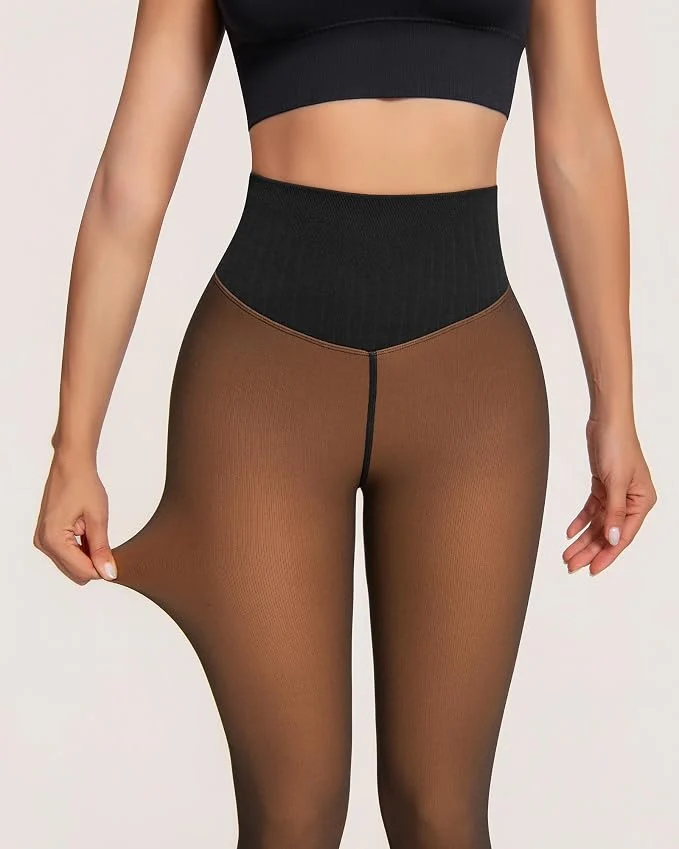 Sheer Illusion Fleece-Lined Tights