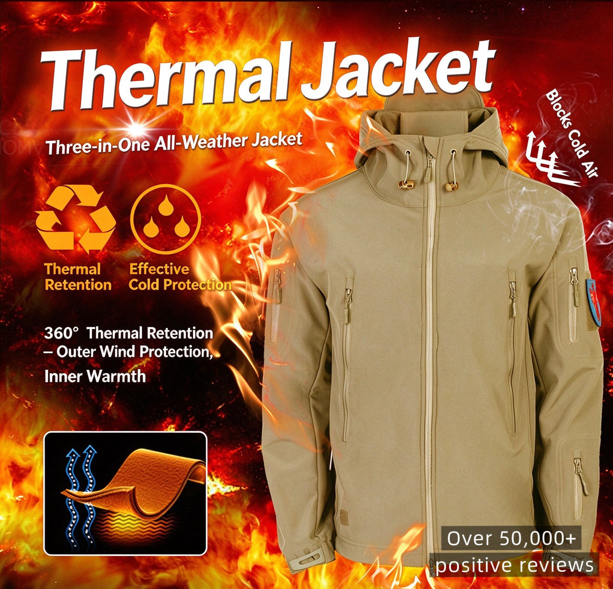 Tactical Softshell Fleece Lined Outdoor Jacket