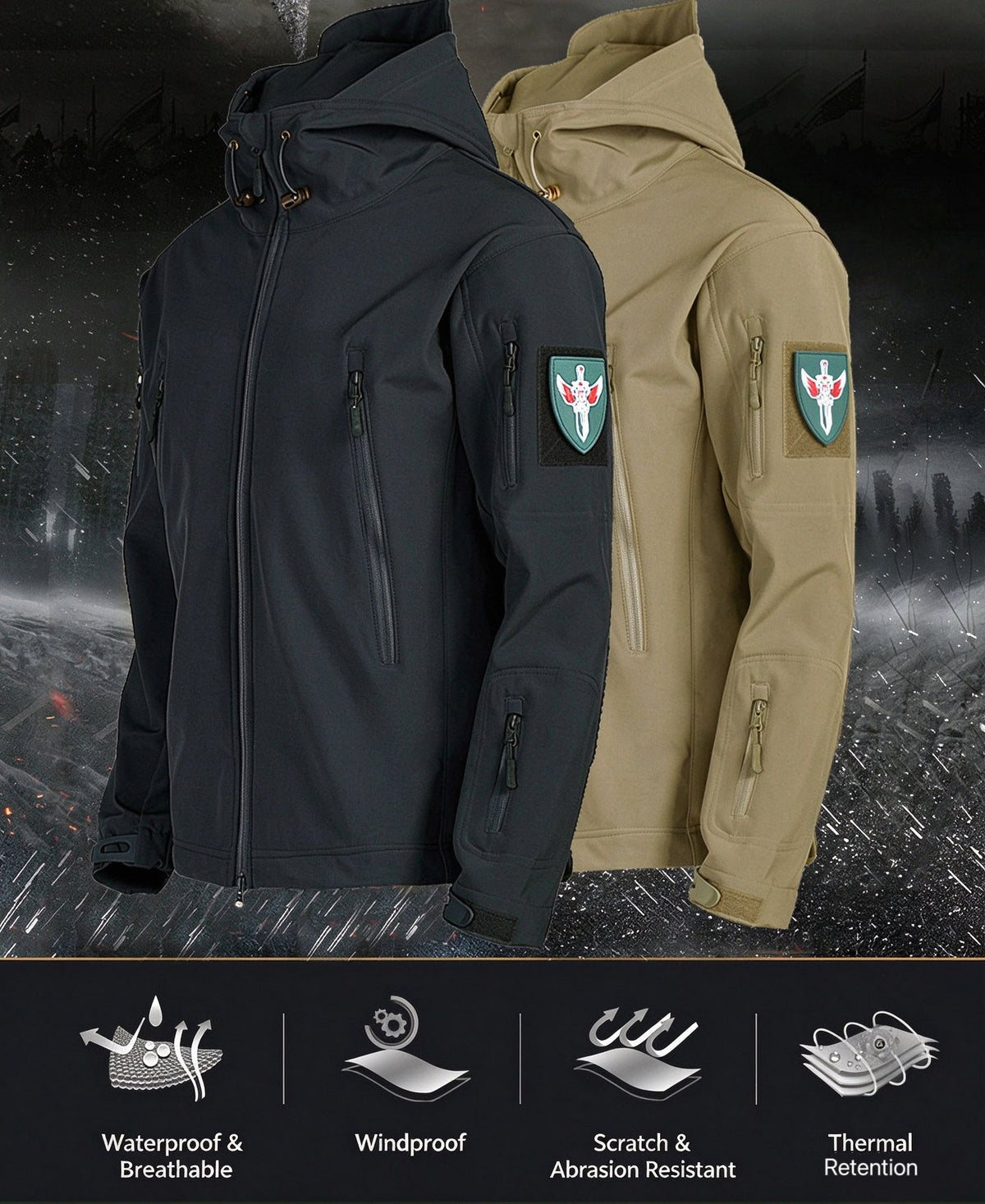 Tactical Softshell Fleece Lined Outdoor Jacket